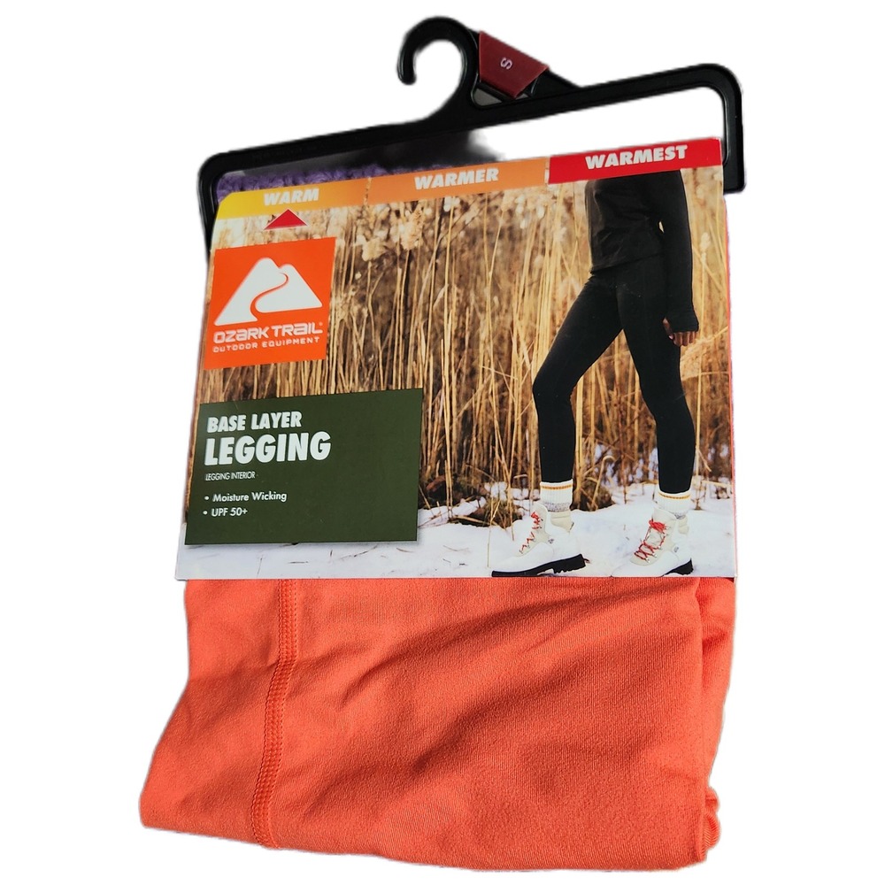 Ozark Trail Womens Base Layer Legging Coral‎ Zest Warmest Thermal Pants Small S